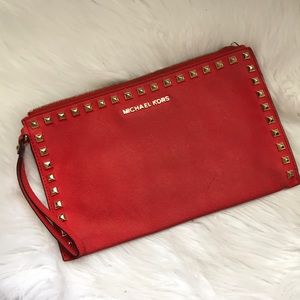Large Orange Micheal Kors Wristlet